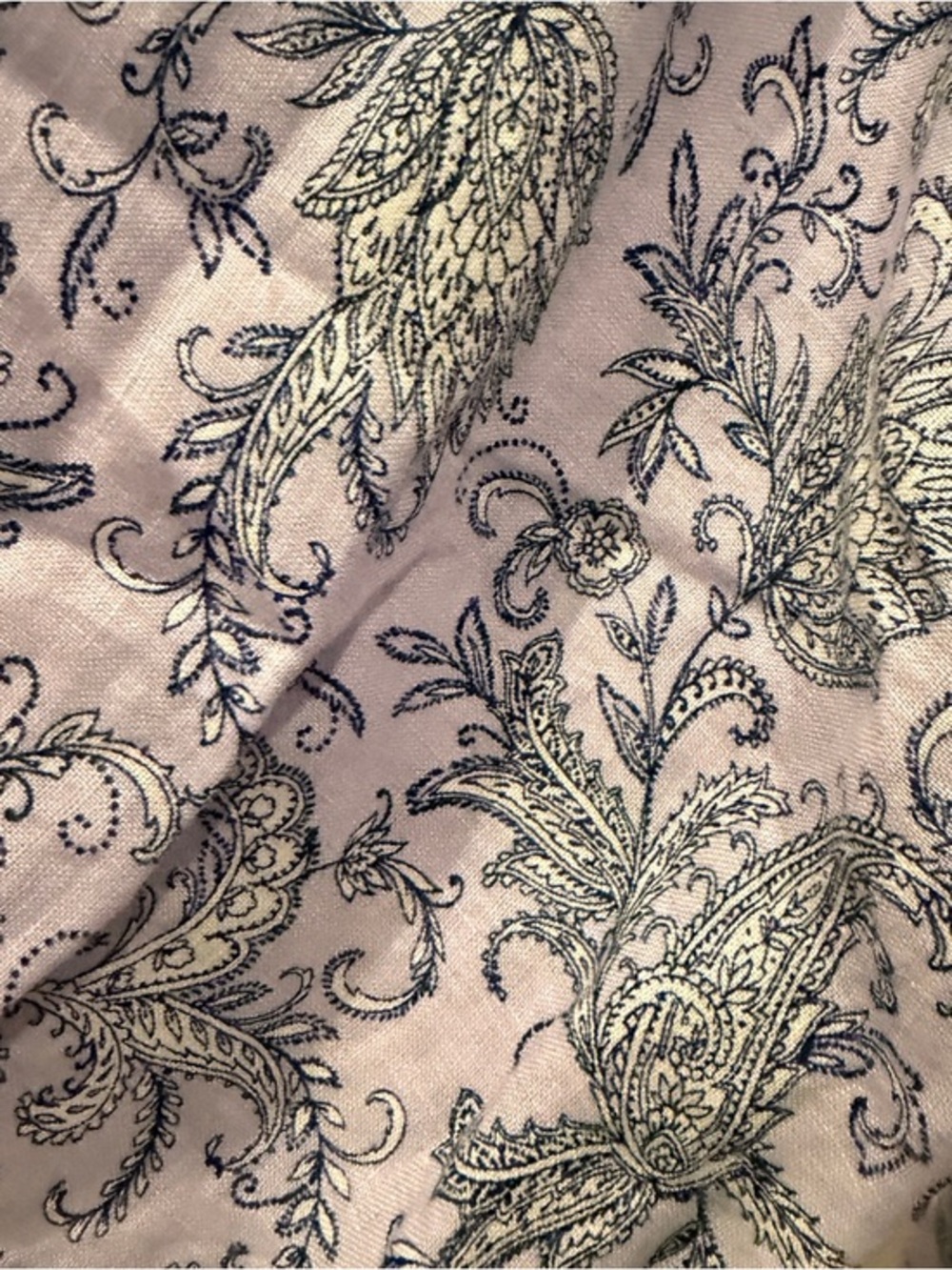 J. Jill Lavender Paisley V-Neck Tunic Shirt Size M 100% Linen Summer Resortwear - Picture 6 of 7